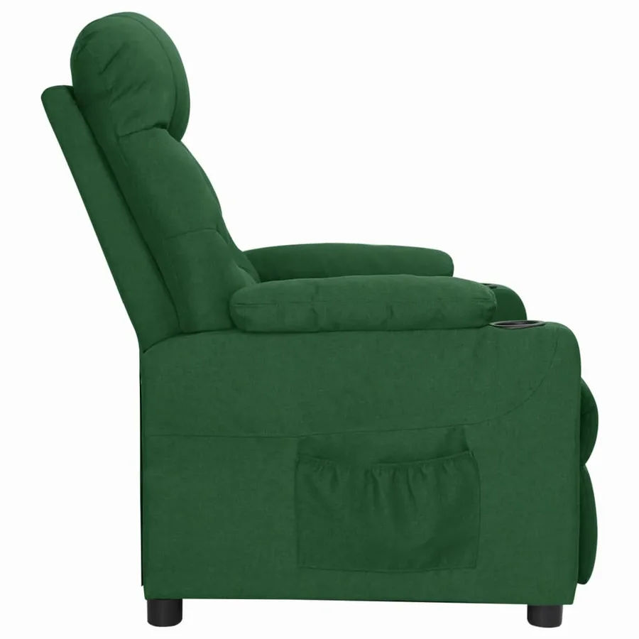 Fauteuil inclinable Vert foncé Tissu - 3