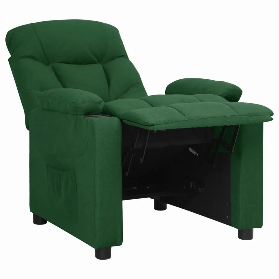 Fauteuil inclinable Vert foncé Tissu - 4