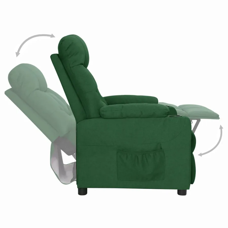 Fauteuil inclinable Vert foncé Tissu - 5