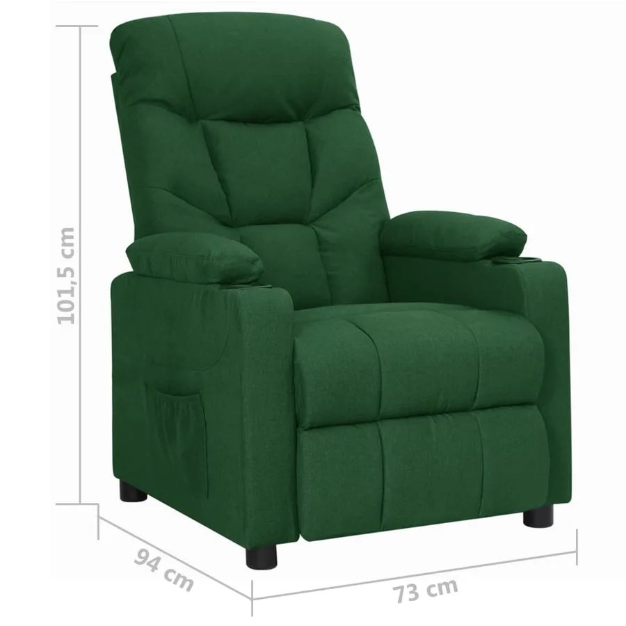 Fauteuil inclinable Vert foncé Tissu - 9