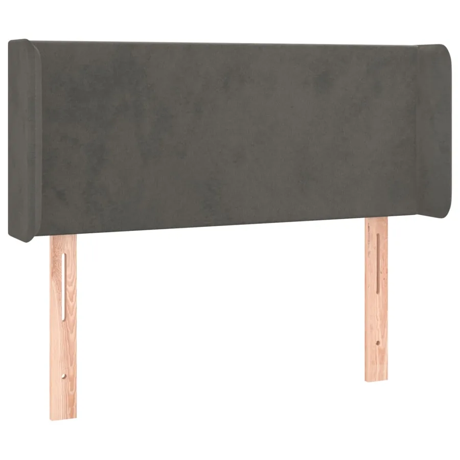Tête de lit avec oreilles Gris foncé 103x16x78/88 cm Velours - 2