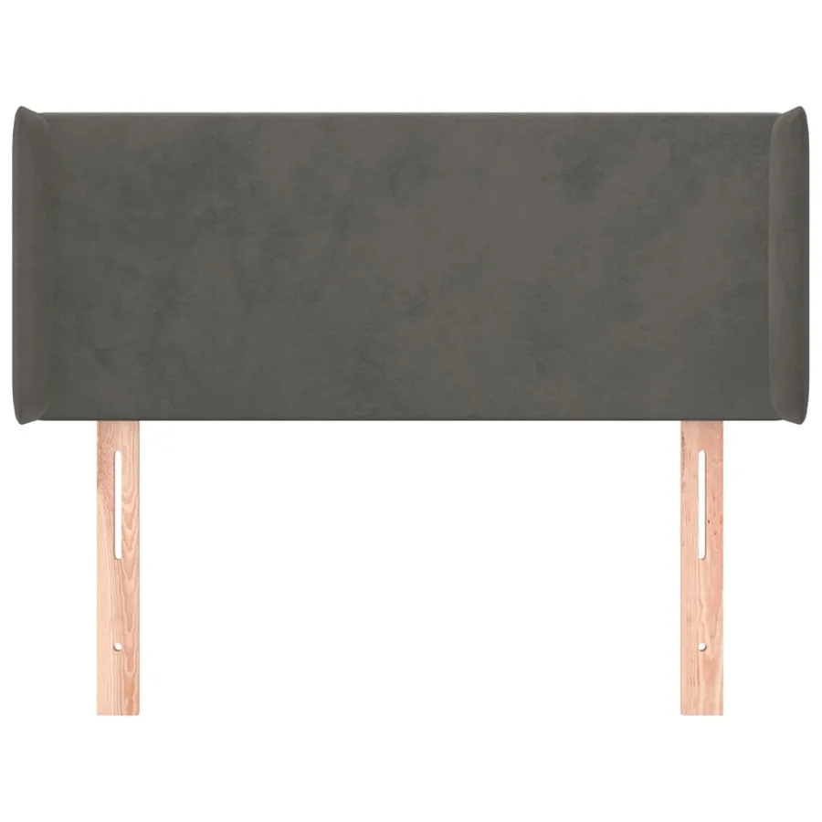 Tête de lit avec oreilles Gris foncé 103x16x78/88 cm Velours - 3