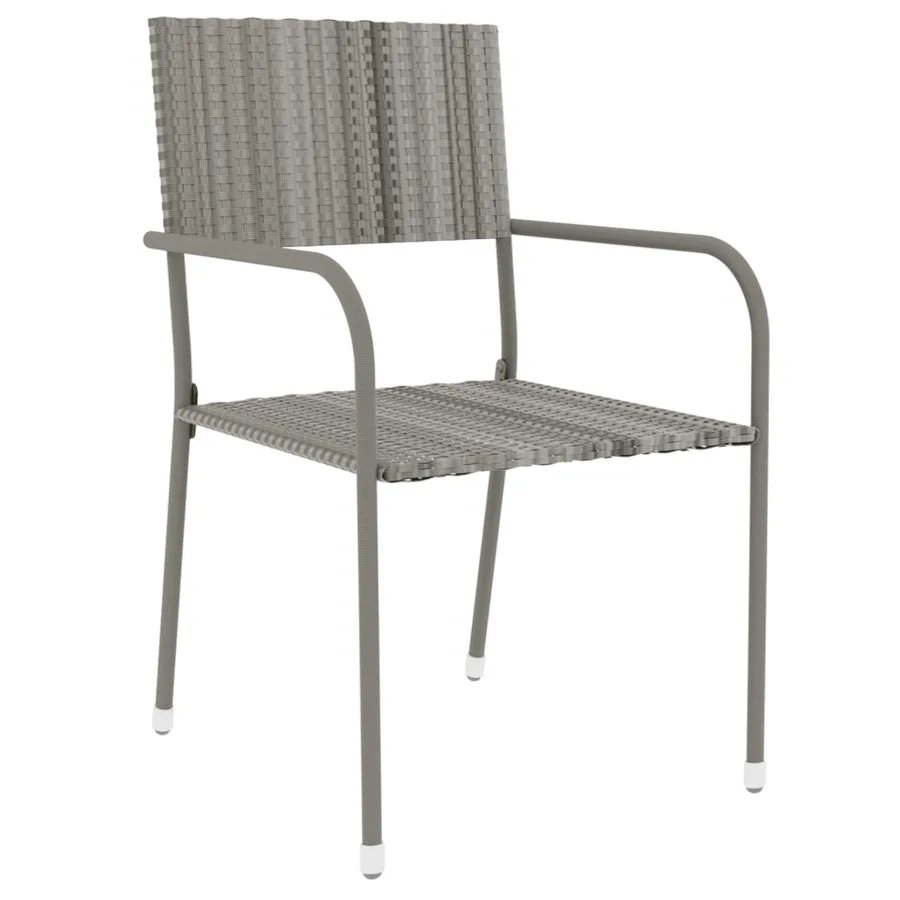 Ensemble à manger de jardin 3 pcs Résine tressée Gris - 3