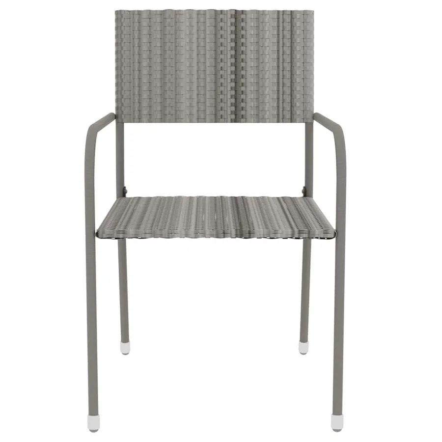 Ensemble à manger de jardin 3 pcs Résine tressée Gris - 4