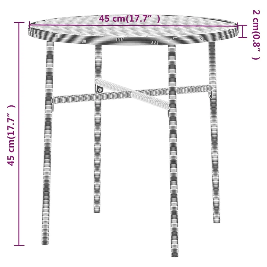 Ensemble à manger de jardin 3 pcs Résine tressée Gris - 7