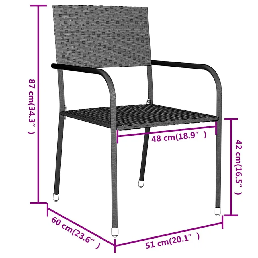 Ensemble à manger de jardin 3 pcs Résine tressée Gris - 8