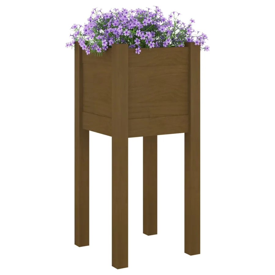 Jardinière d'extérieur Marron miel 31x31x70 cm Bois de pin - 3
