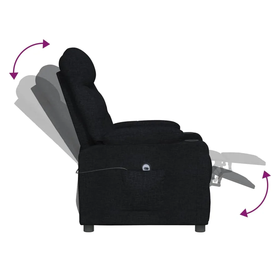 Fauteuil inclinable électrique Noir Tissu - 7
