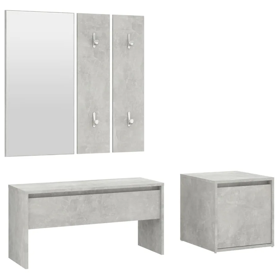 Ensemble de meubles de couloir Gris béton Bois d'ingénierie - 2