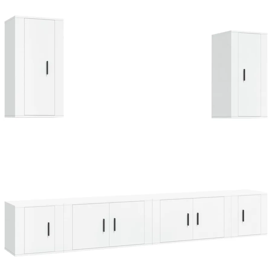 Ensemble de meubles TV 6 pcs Blanc Bois d'ingénierie - 2
