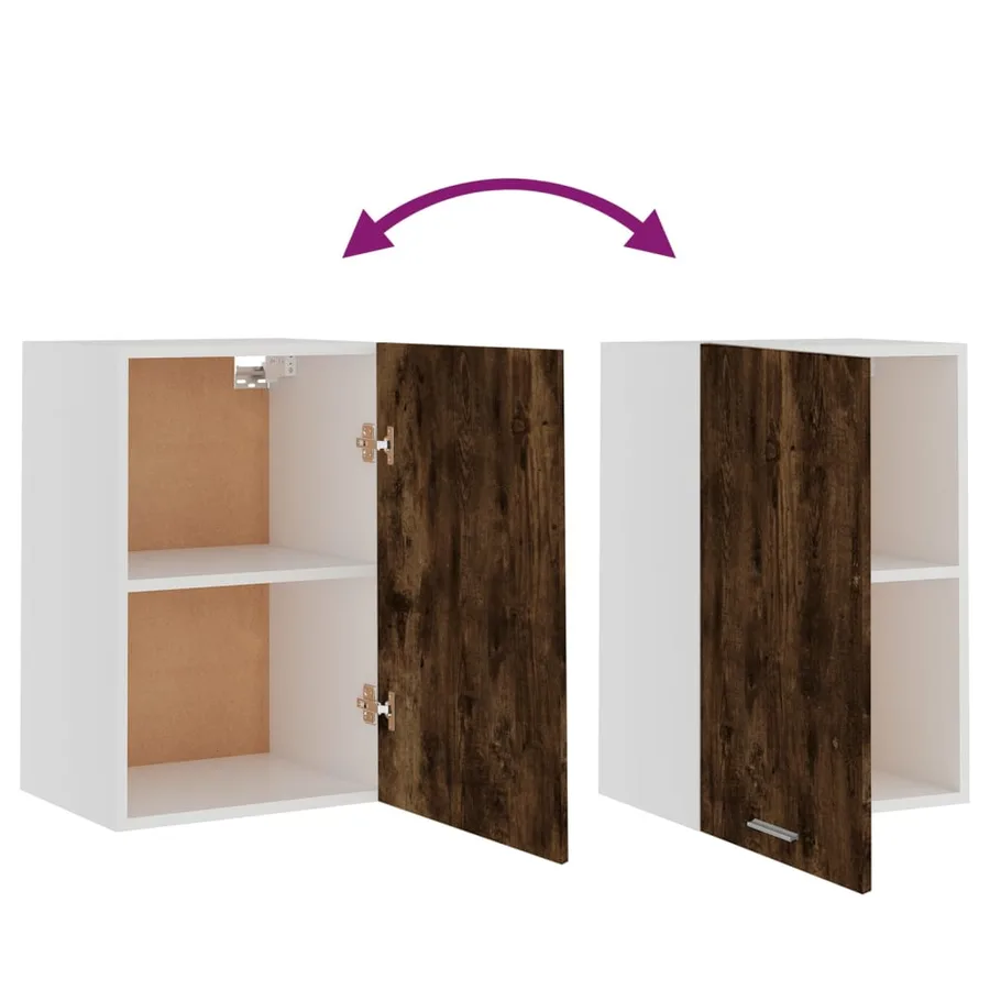 Armoire suspendue "Lyon" Chêne fumé 39,5 x 31 x 60 cm Bois d'ingénierie - 8