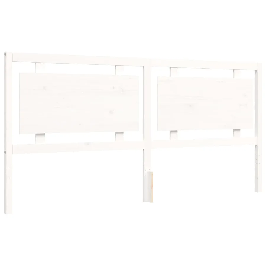 Cadre de lit sans matelas blanc 200x200 cm bois massif - 10