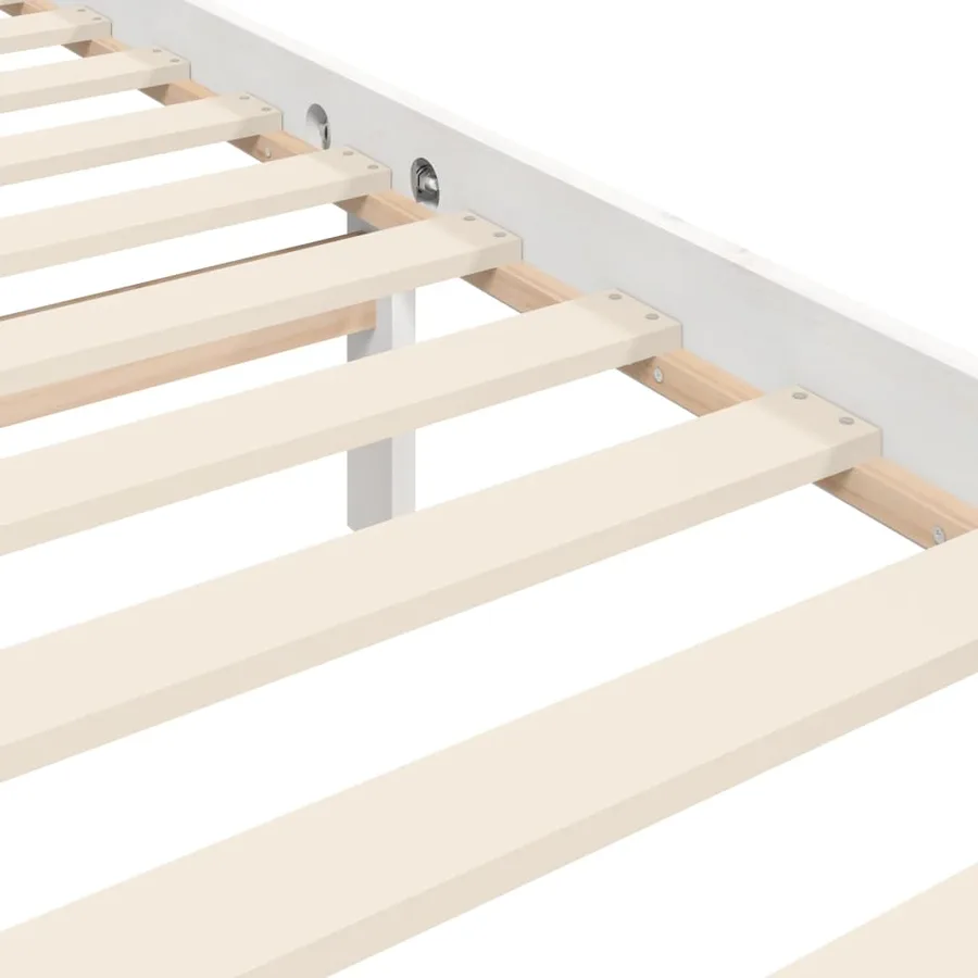 Cadre de lit sans matelas blanc 200x200 cm bois massif - 9