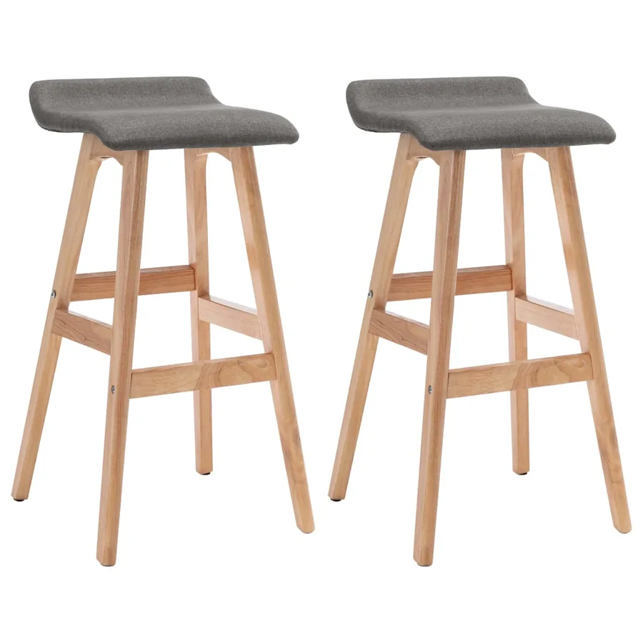 Tabourets de bar lot de 2 gris foncé tissu - 2