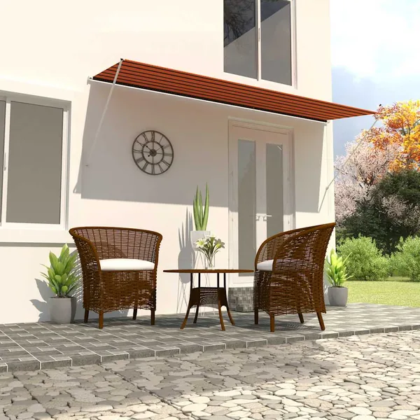 Auvent rétractable 400x150 cm Orange et marron