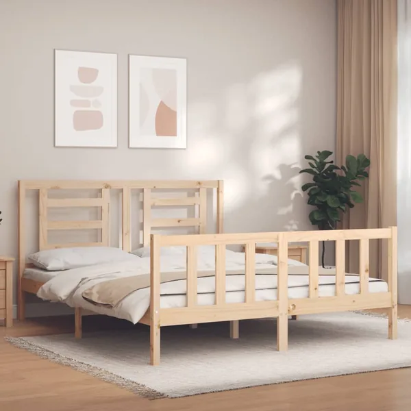Cadre de lit sans matelas 160x200 cm bois massif de pin
