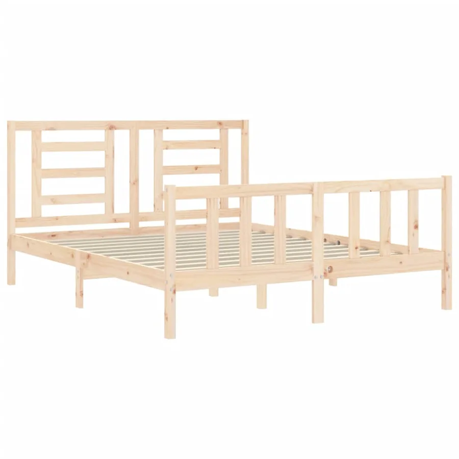 Cadre de lit sans matelas 160x200 cm bois massif de pin - 5