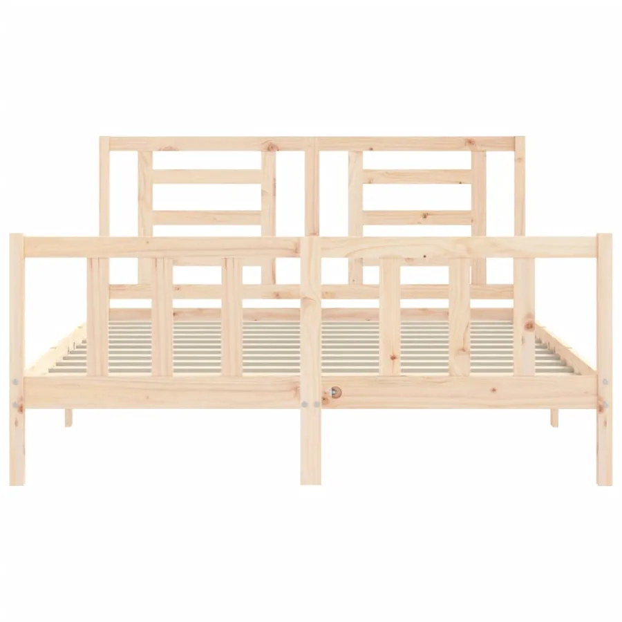 Cadre de lit sans matelas 160x200 cm bois massif de pin - 6
