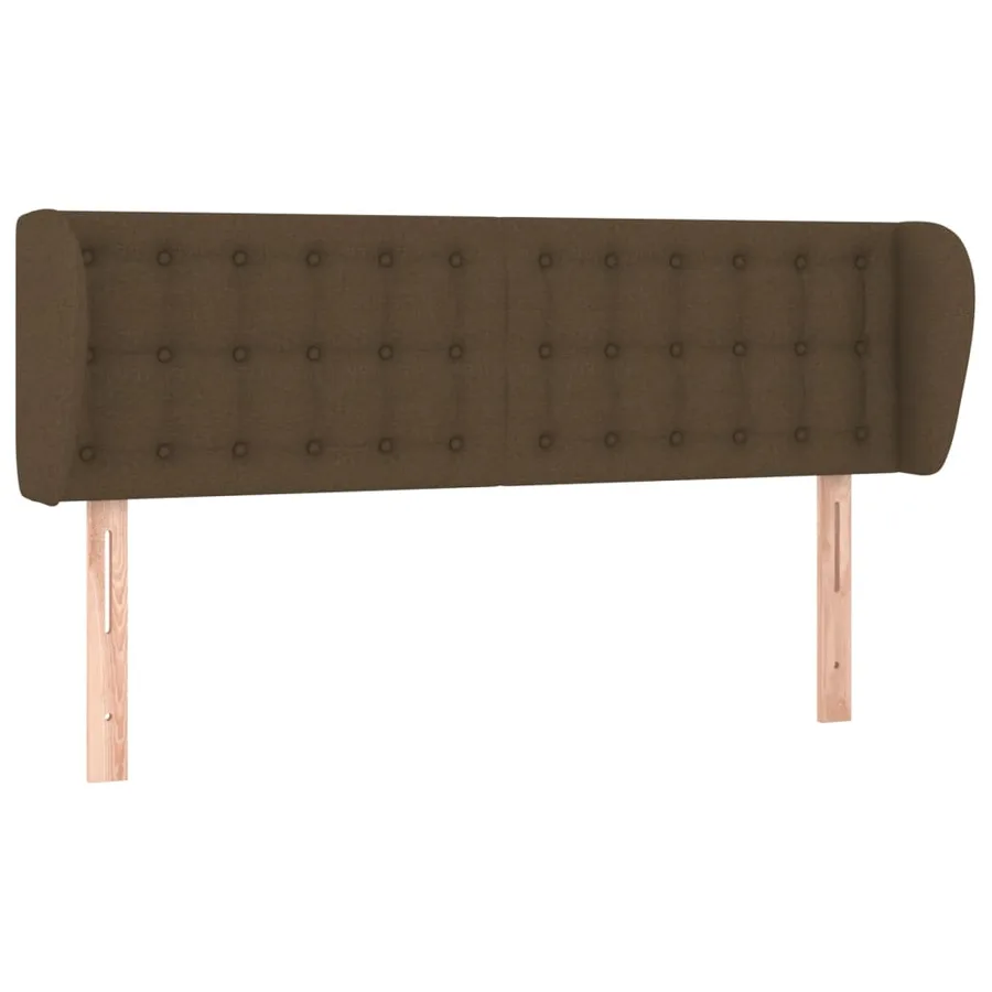 Tête de lit avec oreilles Marron foncé 147x23x78/88 cm Tissu - 2