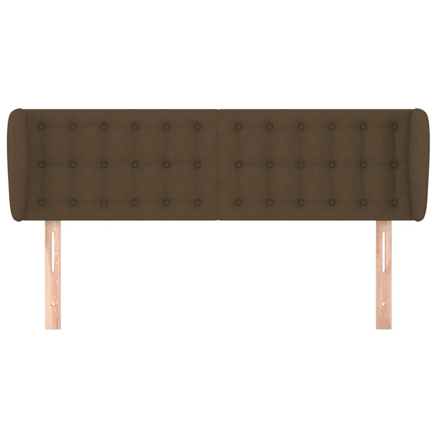 Tête de lit avec oreilles Marron foncé 147x23x78/88 cm Tissu - 3
