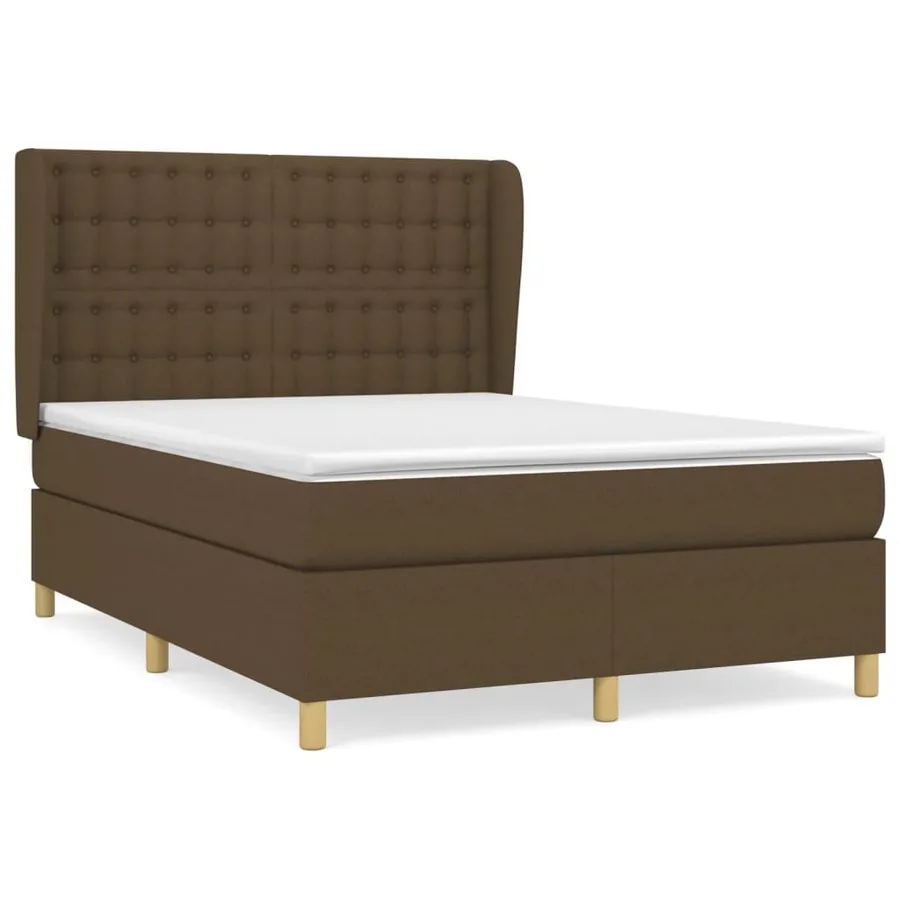 Sommier à lattes de lit avec matelas Marron foncé 140x200 cm - 2