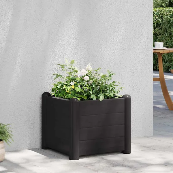 Lit surélevé de jardin PP Anthracite 43x43x35 cm