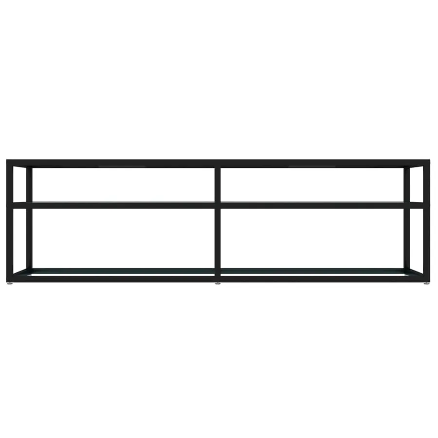 Meuble TV marbre blanc 140x40x40,5 cm verre trempé - 3