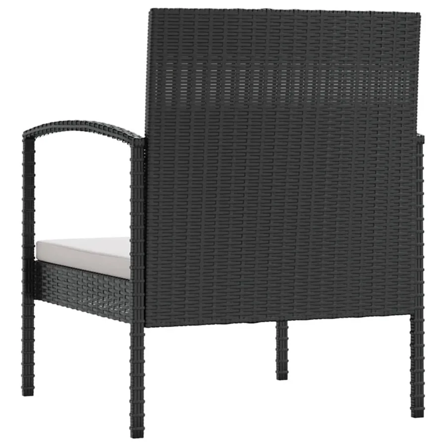 Salon de jardin 8 pcs avec coussins résine tressée noir - 8