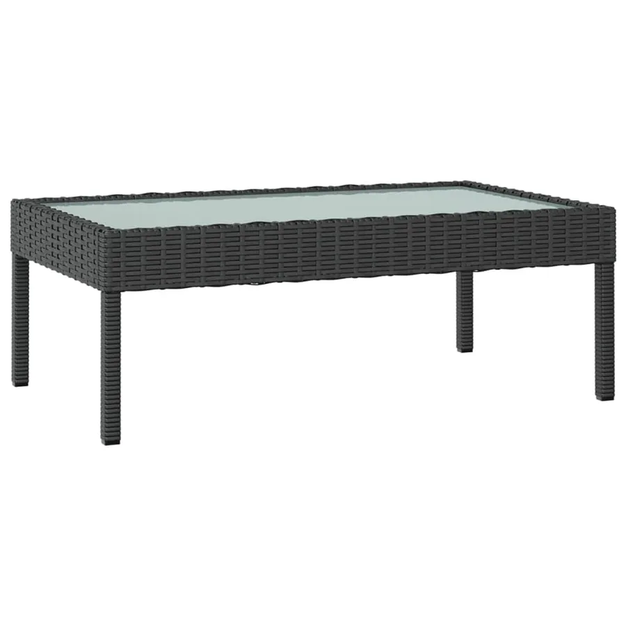 Salon de jardin 8 pcs avec coussins résine tressée noir - 9