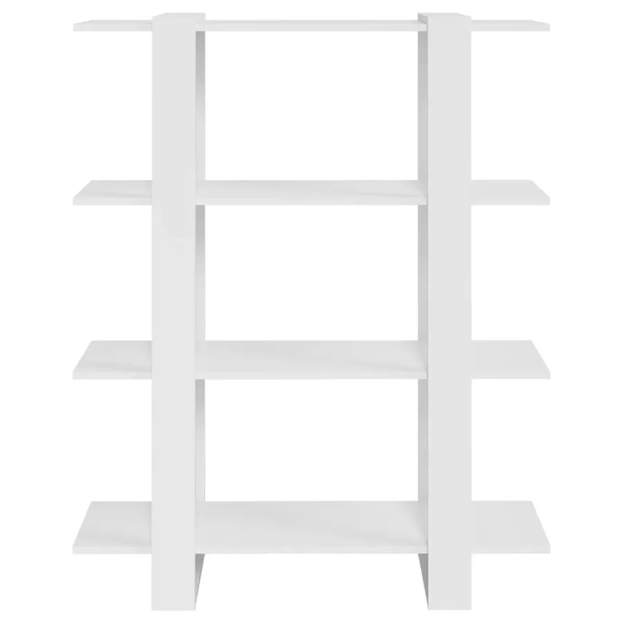 Bibliothèque/Séparateur de pièce Blanc brillant 100x30x123,5 cm - 3