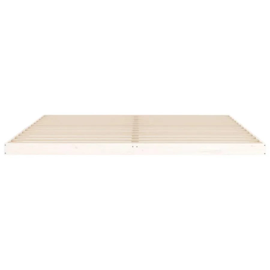 Cadre de lit sans matelas blanc 200x200 cm bois massif de pin - 5