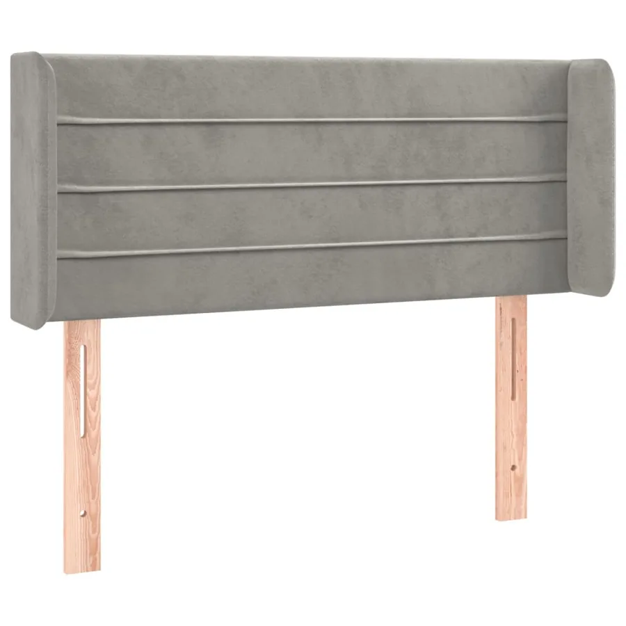 Tête de lit avec oreilles Gris clair 83x16x78/88 cm Velours - 2