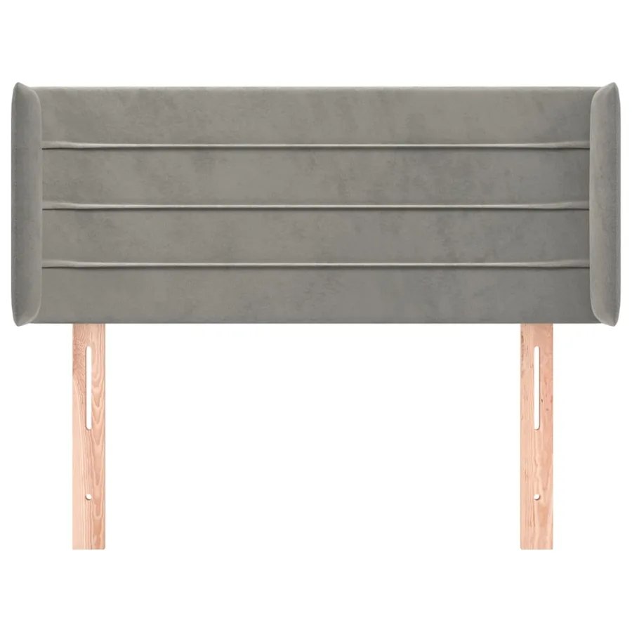 Tête de lit avec oreilles Gris clair 83x16x78/88 cm Velours - 3