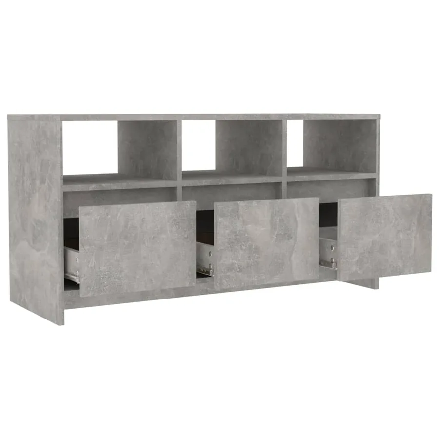Meuble TV Gris béton 102x37,5x52,5 cm Bois d'ingénierie - 5