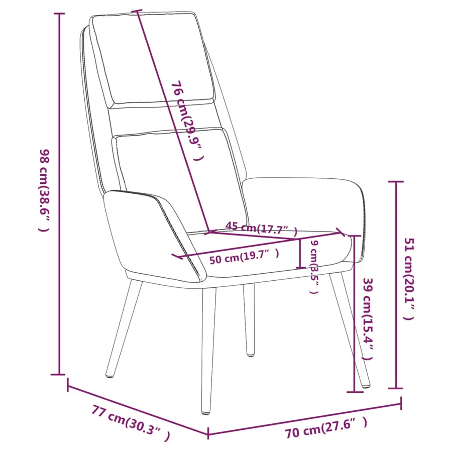 Chaise de relaxation Bleu Tissu - 8