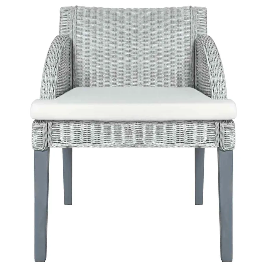 Chaises à manger avec coussins lot de 2 gris rotin naturel - 3