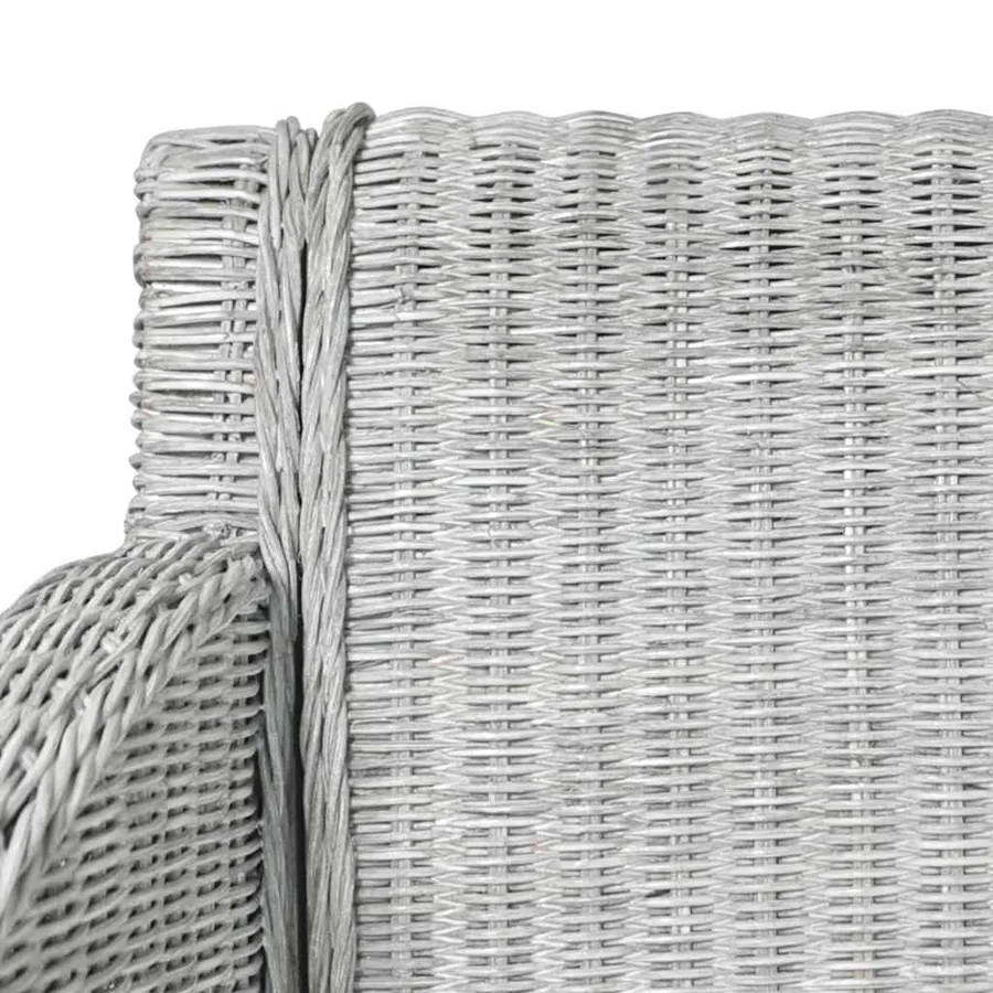Chaises à manger avec coussins lot de 2 gris rotin naturel - 6