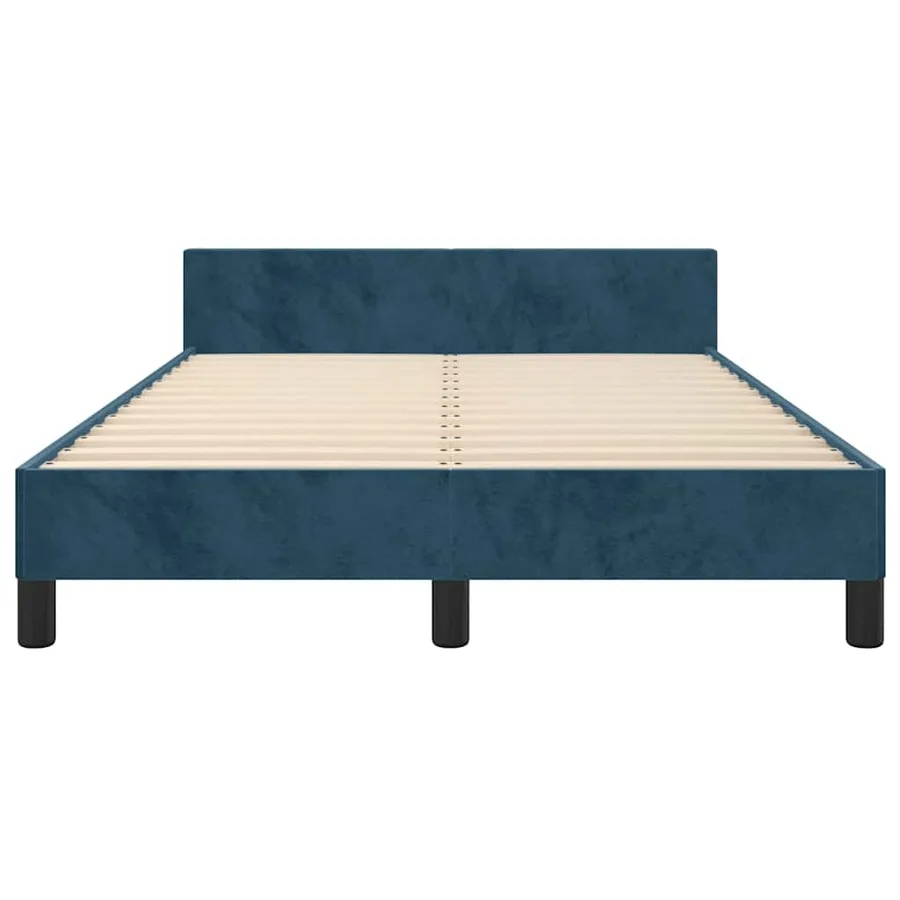 Cadre de lit sans matelas bleu foncé 120x200 cm velours - 6