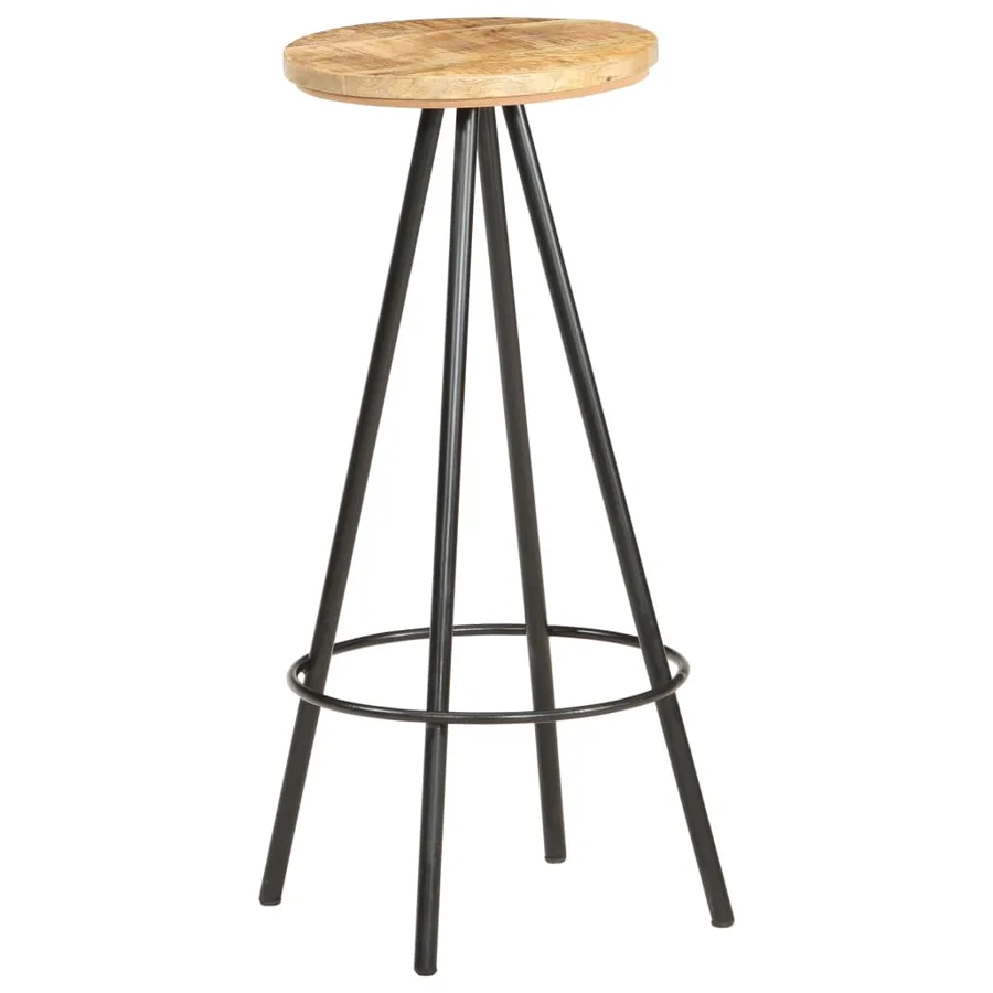 Tabourets de bar lot de 4 bois de manguier brut - 2