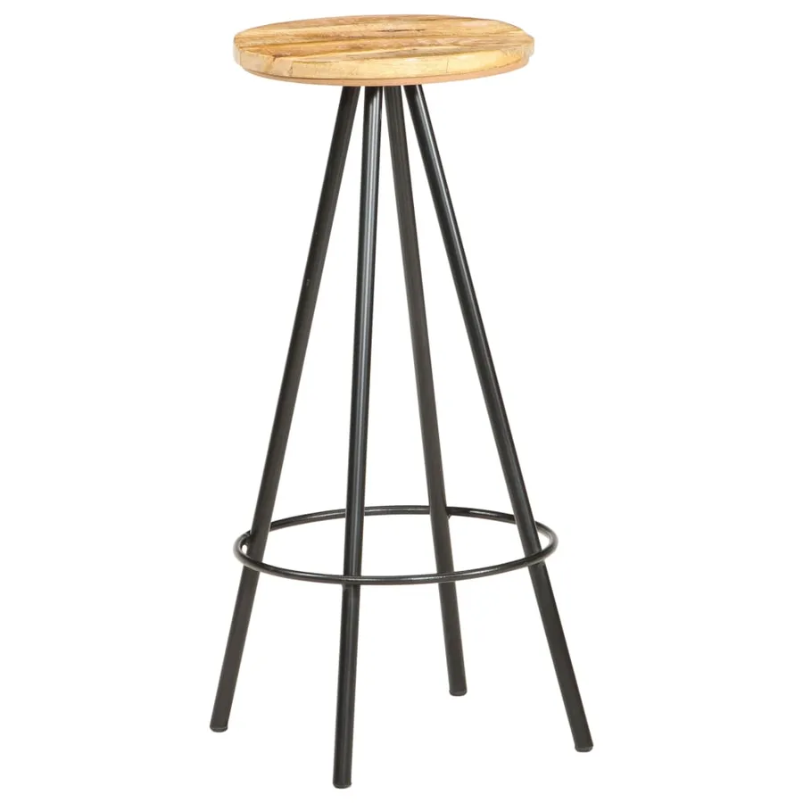 Tabourets de bar lot de 4 bois de manguier brut - 7