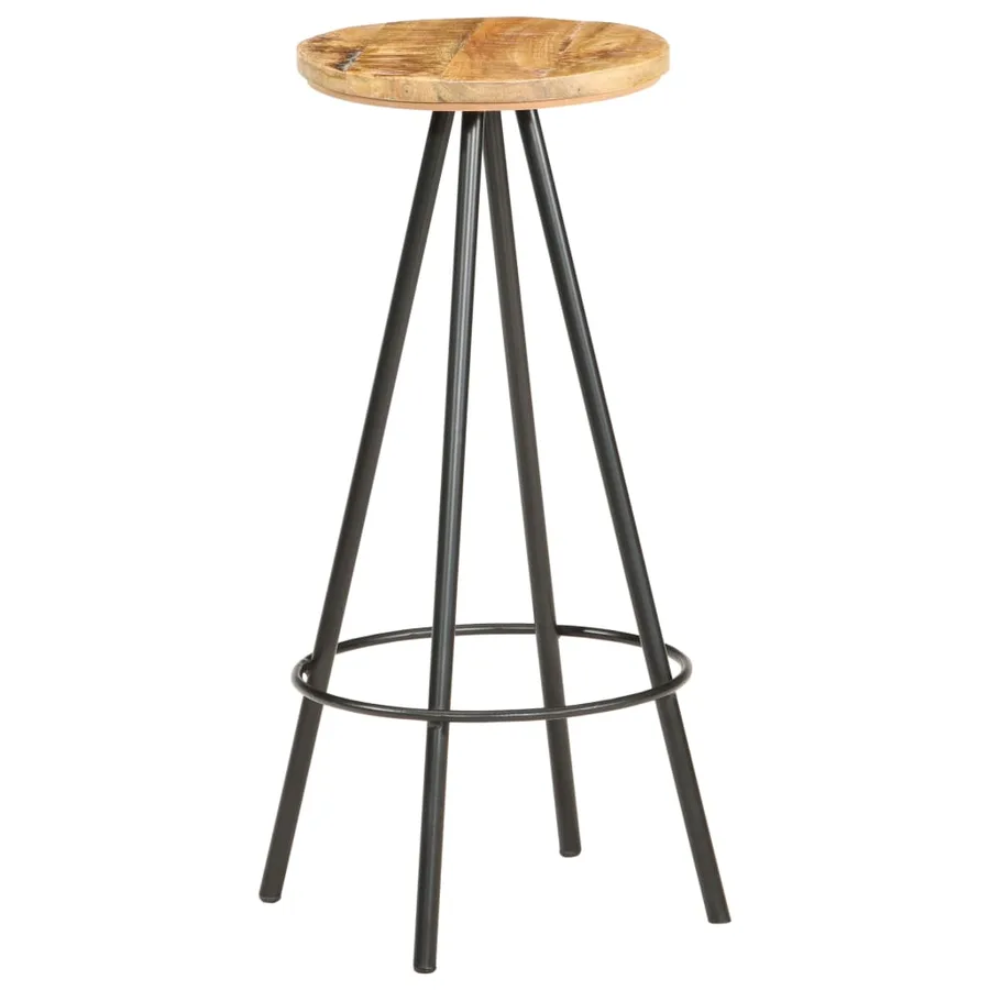 Tabourets de bar lot de 4 bois de manguier brut - 8