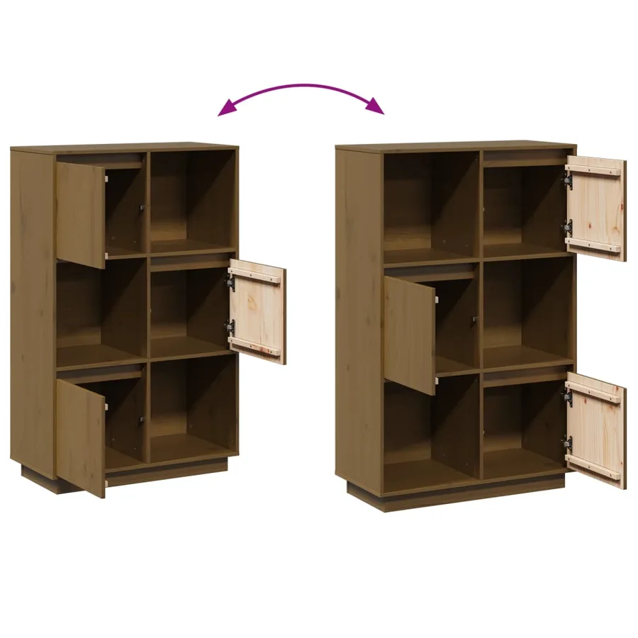 Buffet Marron miel 74x35x117 cm Bois massif de pin - 10
