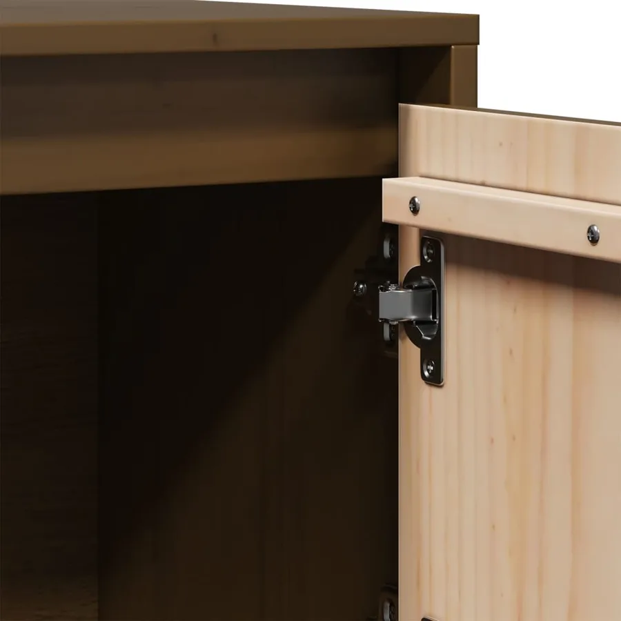 Buffet Marron miel 74x35x117 cm Bois massif de pin - 11