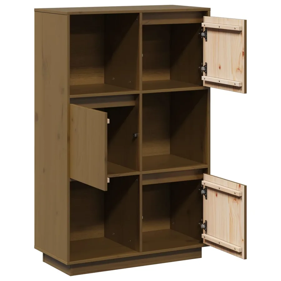 Buffet Marron miel 74x35x117 cm Bois massif de pin - 7