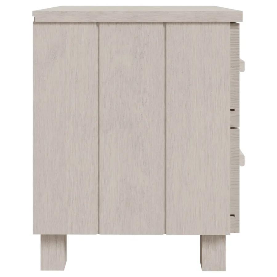 Tables de chevet HAMAR 2 pcs Blanc 40x35x44,5 cm Bois massif - 5