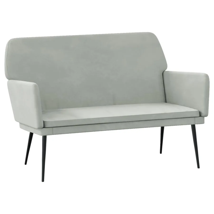 Banc Gris clair 108x79x79 cm Velours - 2