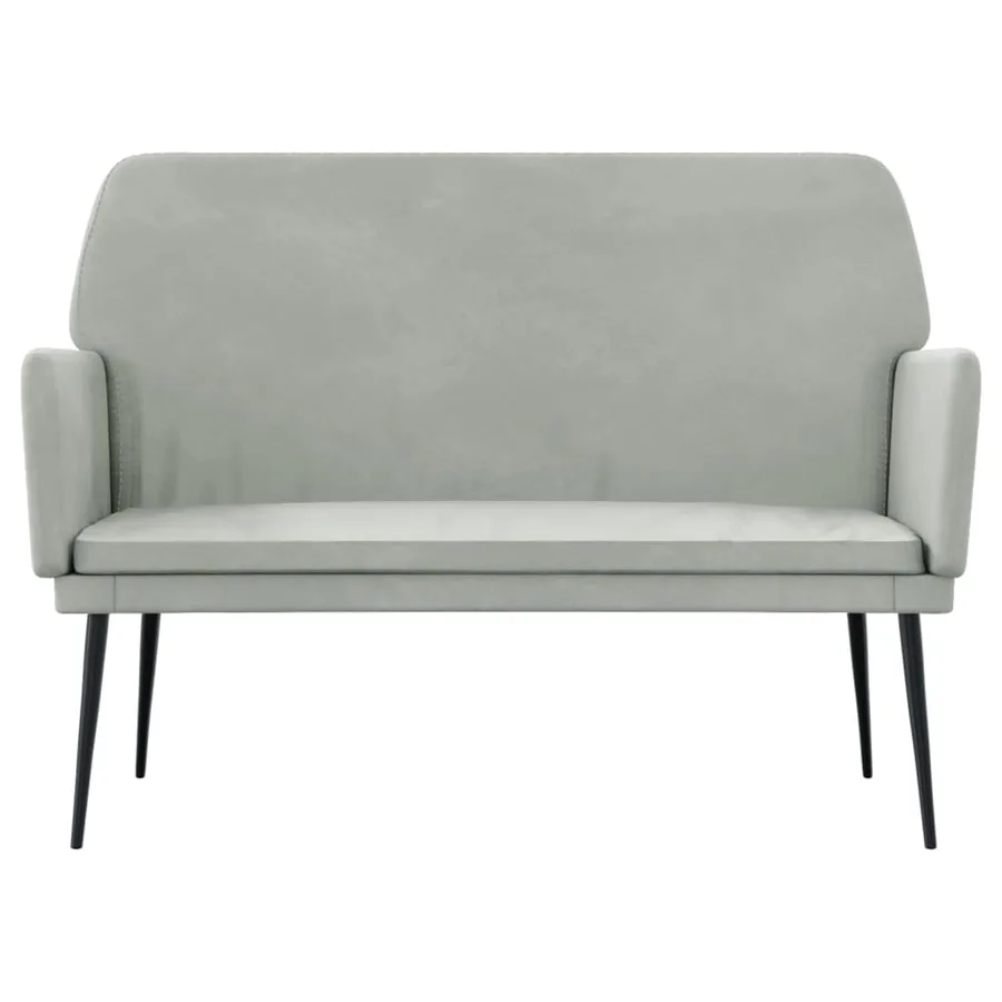 Banc Gris clair 108x79x79 cm Velours - 3