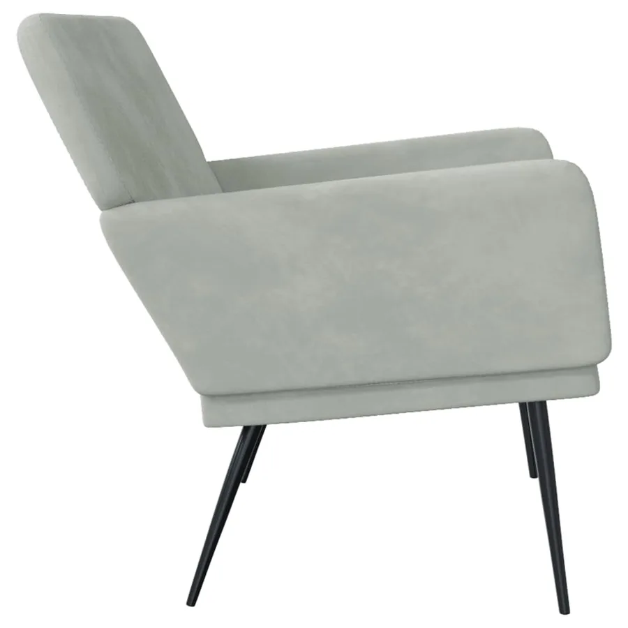 Banc Gris clair 108x79x79 cm Velours - 4