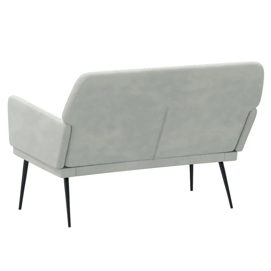 Banc Gris clair 108x79x79 cm Velours - 5