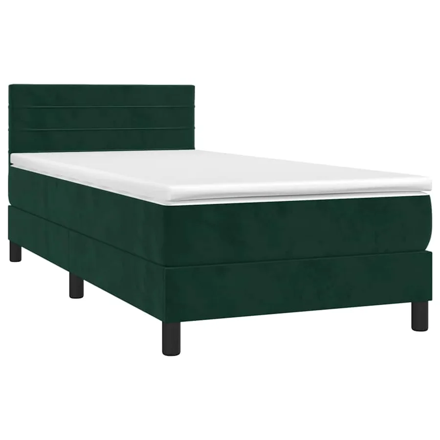 Sommier à lattes de lit avec matelas Vert foncé 90x200 cm - 3
